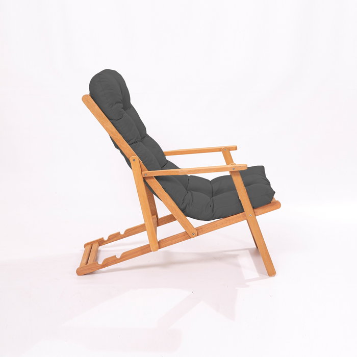 Hanah Home Silla de Jardín Gris y Natural